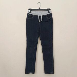 Cat & Jack Girls Skinny Fit Jeans 10 Blue Adjustable Waist Stretch Ribbed Waist